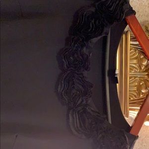 Short sleeve dress with chiffon rosette